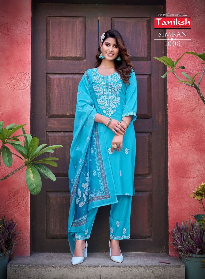 Simran Vol 1 By Taniksh Rayon Designer Kurti With Bottom Dupatta Wholesale Online
